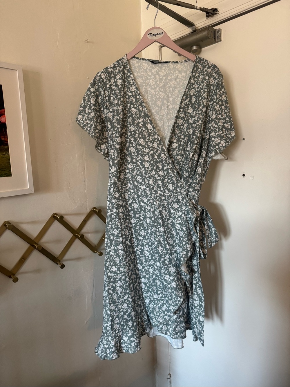 BloomChic Green Sage Wrap Dress